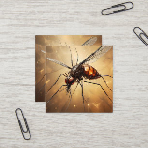 Intricate Wings: The Mosquito Fractal Art Square Business Card