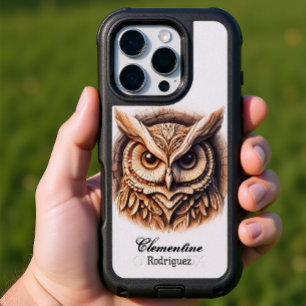 Intricate Wooden Snow Owl Carving iPhone 16 Pro Case