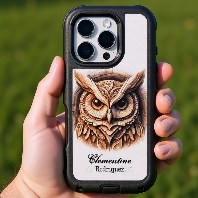 Intricate Wooden Snow Owl Carving Otterbox iPhone Case (Creator Uploaded)
