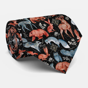  Intricate woodland animals pattern Neck Tie