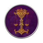 Intricate Yellow Libra Zodiac on Purple