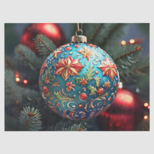 Intricately Decorated Christmas Ornament Decoupage Tissue Paper