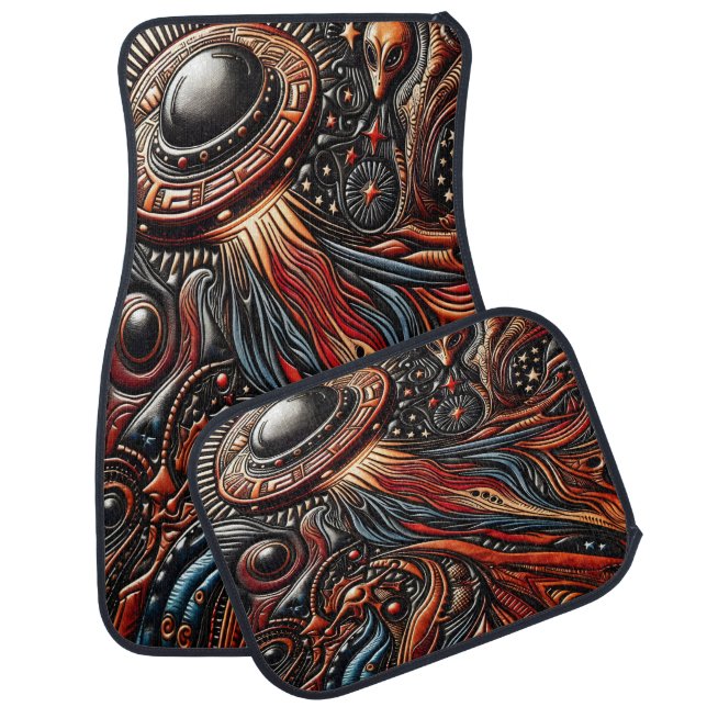 Intriguing Celestial Encounter With Alien Life Car Floor Mat (Set)