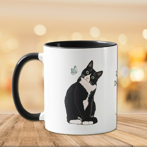 Intriguing Life Black Cat Butterfly Coffee Mug