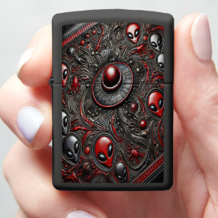 Intriguing Patterns of Alien Life and Encounters Zippo Lighter