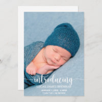 Introducing Baby Birth Announcement Photo Card