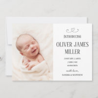 Introducing Baby Birth Announcement Photo Card