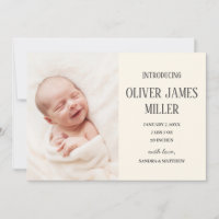 Introducing Baby Birth Announcement Photo Card