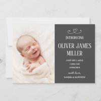 Introducing Baby Birth Announcement Photo Card