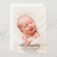 Introducing Baby Birth Announcement Photo Card