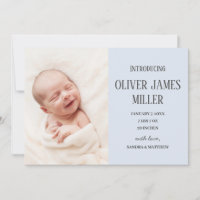 Introducing Baby Birth Announcement Photo Card