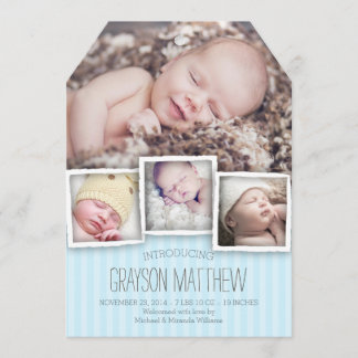Introducing Baby Boy Birth Announcement