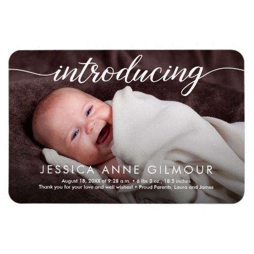 Introducing Baby girl Custom Photo Elegant  Magnet