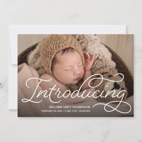 Introducing Baby Modern Calligraphy Birth Photo