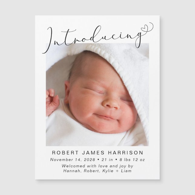 Introducing Baby Photo Birth Announcement (Front)