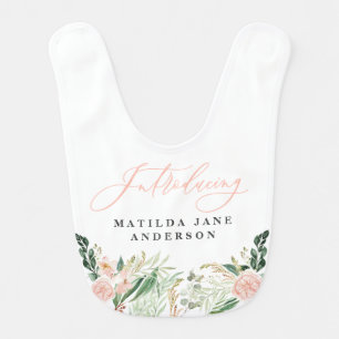 Introducing blush floral elegant modern stylish baby bib