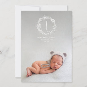 Introducing hand drawn branch photo birth announcement