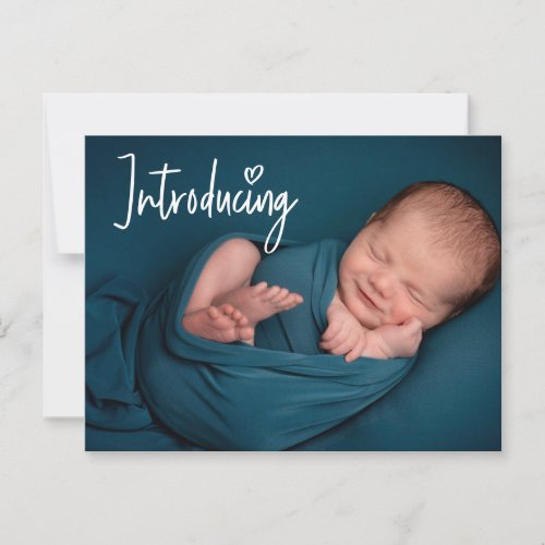 Introducing Handlettering Custom Baby Boy Photo Postcard