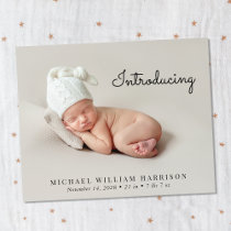 Introducing Minimal Photo Birth Announcement
