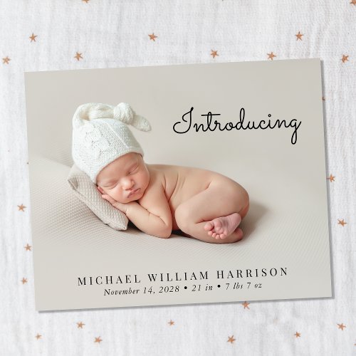 Introducing Minimal Photo Birth Announcement