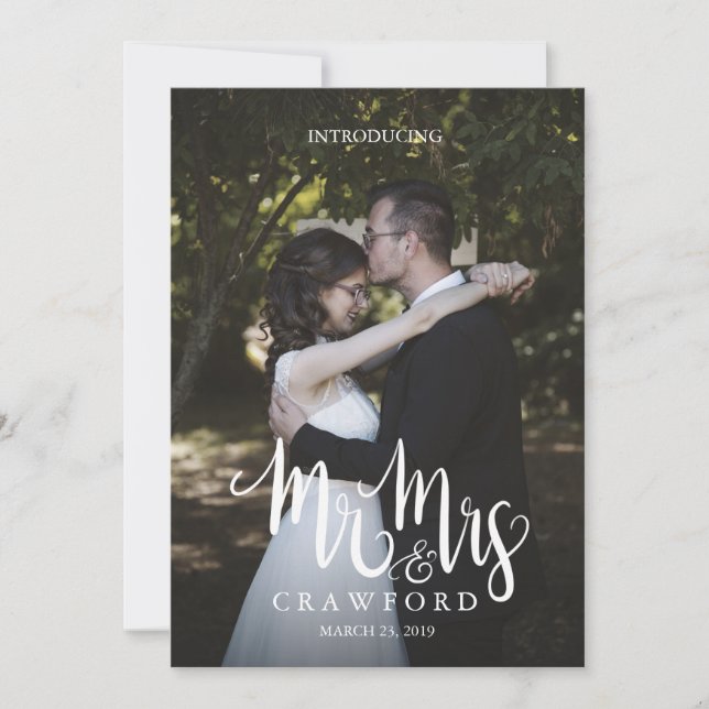 Introducing Modern Newlyweds Marriage Announcement (Front)