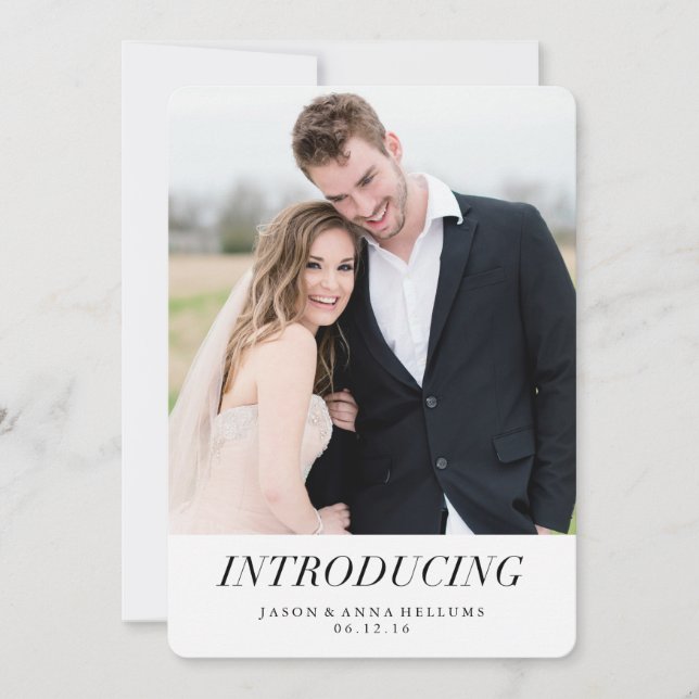 Introducing | Modern Photo Wedding Announcements (Front)