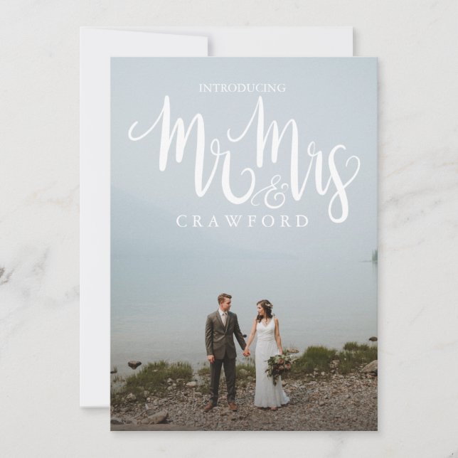 Introducing Mr Mrs Elopement Wedding Announcement (Front)