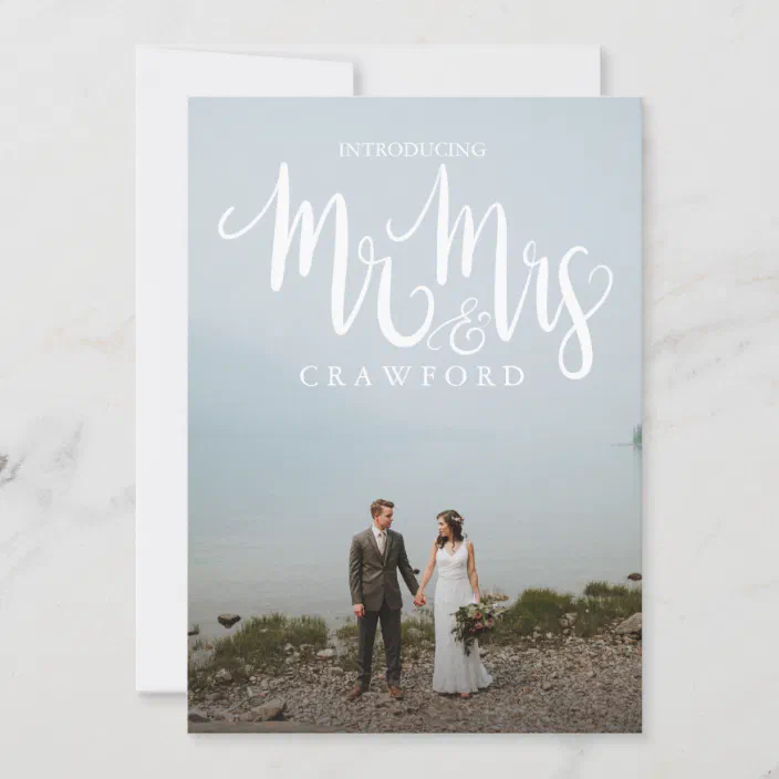 Introducing Mr Mrs Elopement Wedding Announcement Zazzle Com