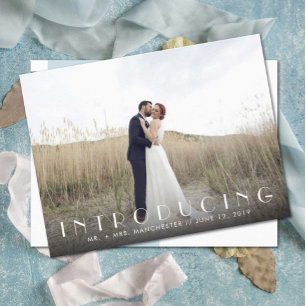 Introducing Mr. + Mrs. Wedding Announcement Postcard