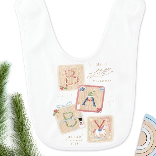 Introducing My First Merry Christmas Baby Birth Baby Bib