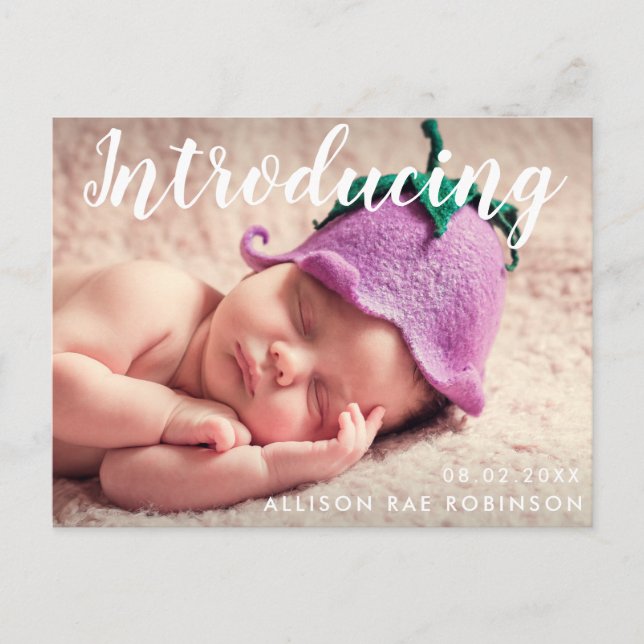INTRODUCING | new baby announcement photo card (Front)