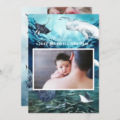 Introducing  Ocean Baby Birth Announcement