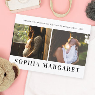 Introducing Our New Addition Photo Birth Announcement