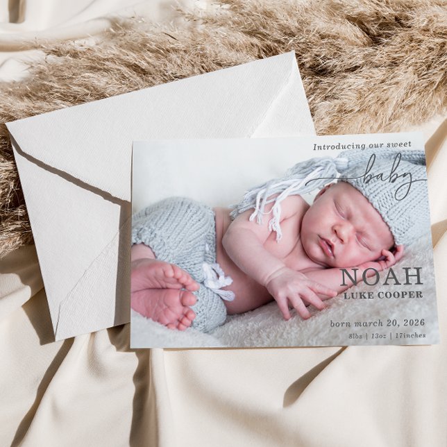 Introducing Our Sweet Baby Photo Announcement Card (Creator Uploaded)
