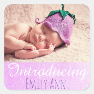 Introducing, Personalized New Baby Photo Stickers