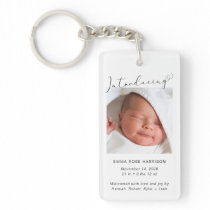 Introducing Photo Baby Birth Announcement Keychain