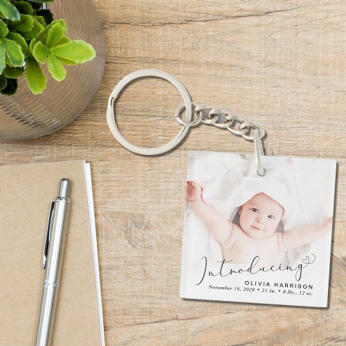 Introducing Photo Birth Announcement Keychain