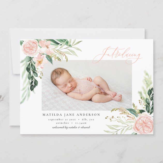 floral birth announcement