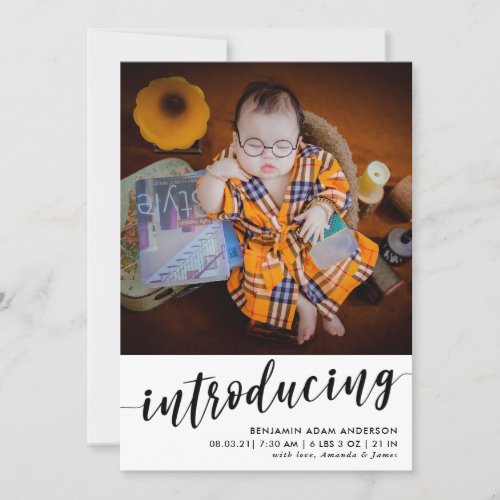 Introducing Photo Collage Baby Birth Announcement