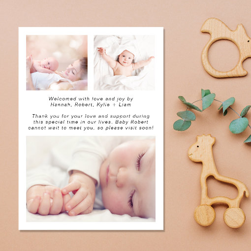 Introducing Photos Baby Birth Announcement Zazzle