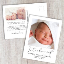 Introducing Photos Baby Birth Announcement Postcard