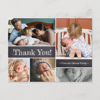 Introducing Second baby photos Thank You Announcement Postcard