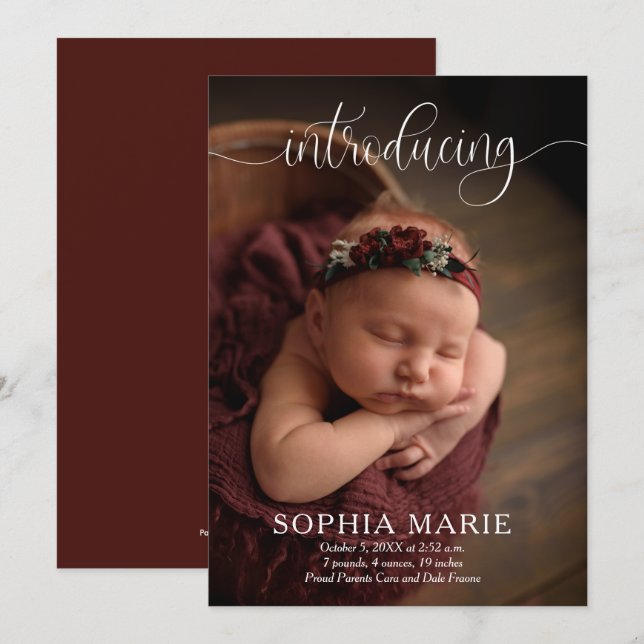 Introducing Sweet Baby Photo Birth Announcements (Front/Back)