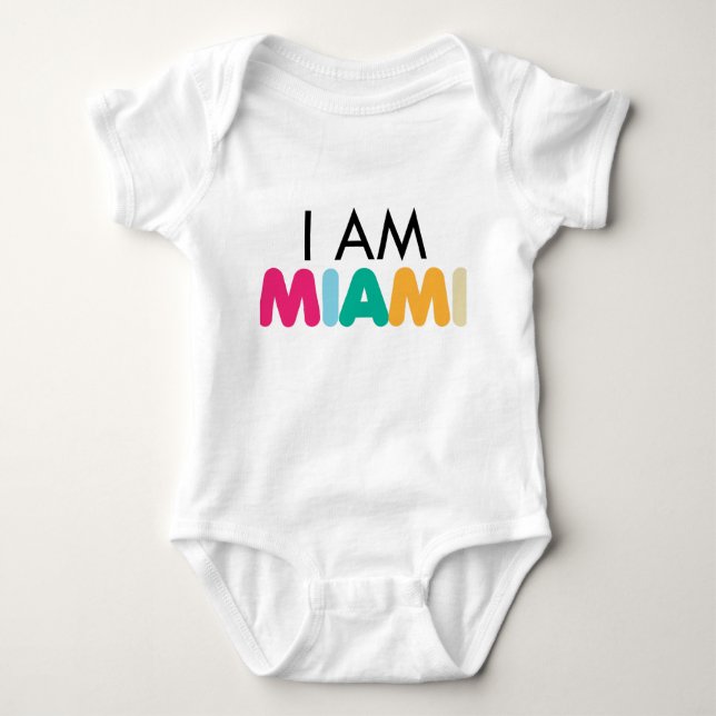 Introducing the "I Am Miami" Baby Edition! Baby Bodysuit (Front)