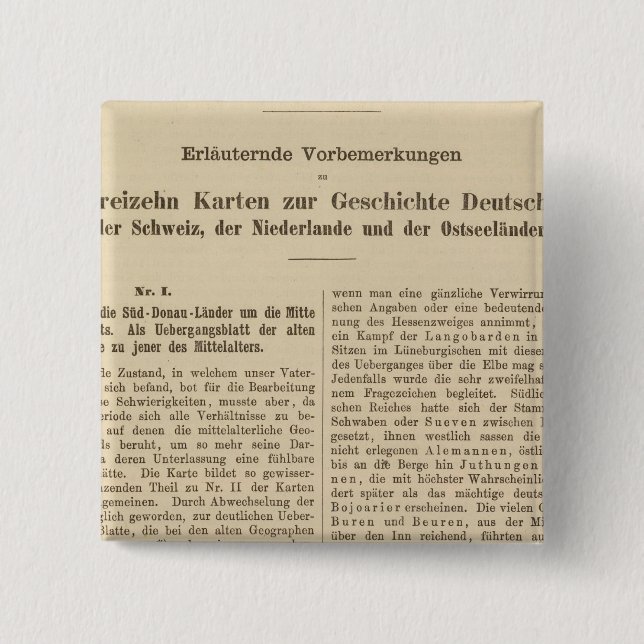 Introduction 1415 Tafel der Karte XII Pinback Button (Front)