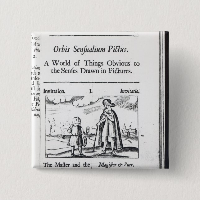 Introduction to 'Orbis Sensualium Pictus' Pinback Button (Front)