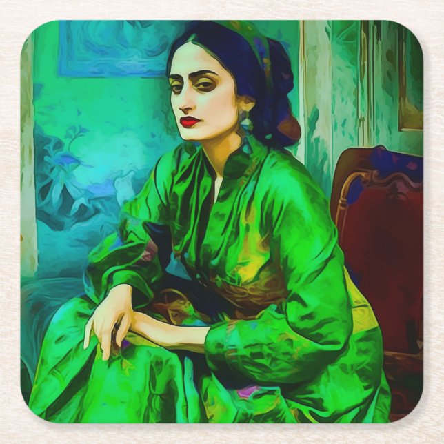 Introspection  square paper coaster (Front)