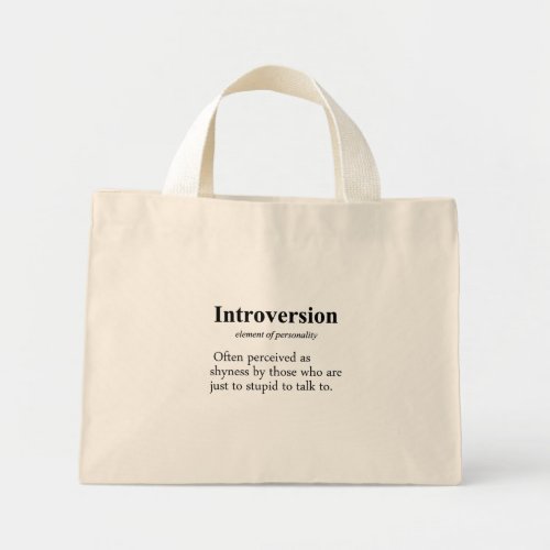 Introversion Definition Typo Version Mini Tote Bag