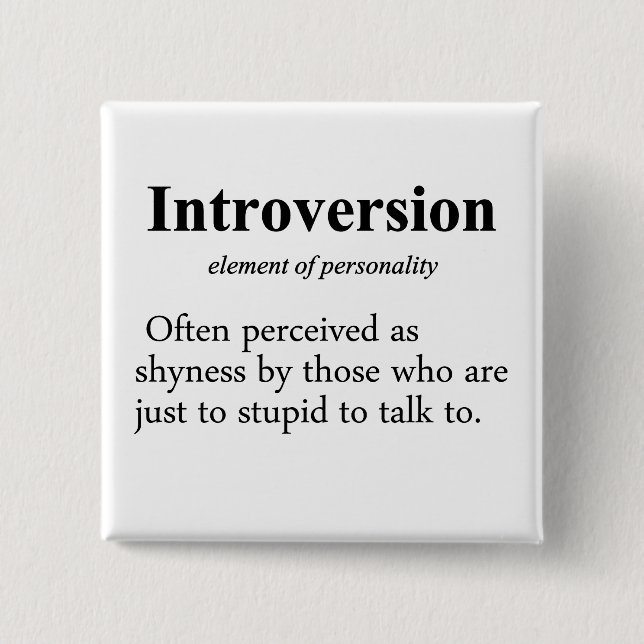 Introversion Definition Typo Version Pinback Button (Front)