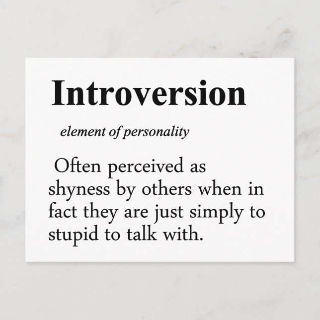 Introversion Definition Typo Version Postcard (Front)